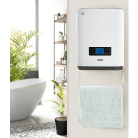 Chauffage de salle de bain - Céramique - 2100 W - DOMO - Chauffage céramique intelligent - Mural - Blanc