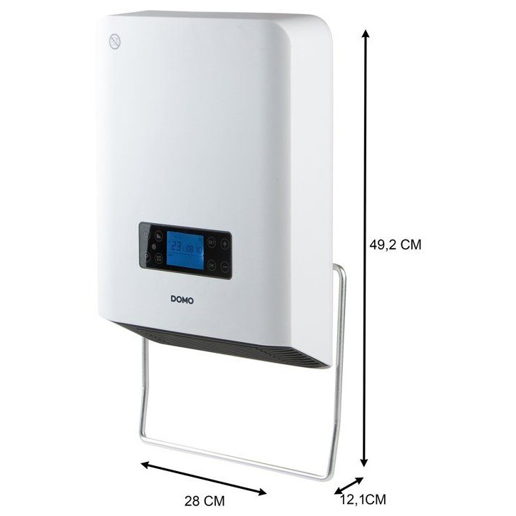 Chauffage de salle de bain - Céramique - 2100 W - DOMO - Chauffage céramique intelligent - Mural - Blanc Chauffage de salle de bain - Céramique - 2100 W - DOMO - Chauffage céramique intelligent - Mural - Blanc