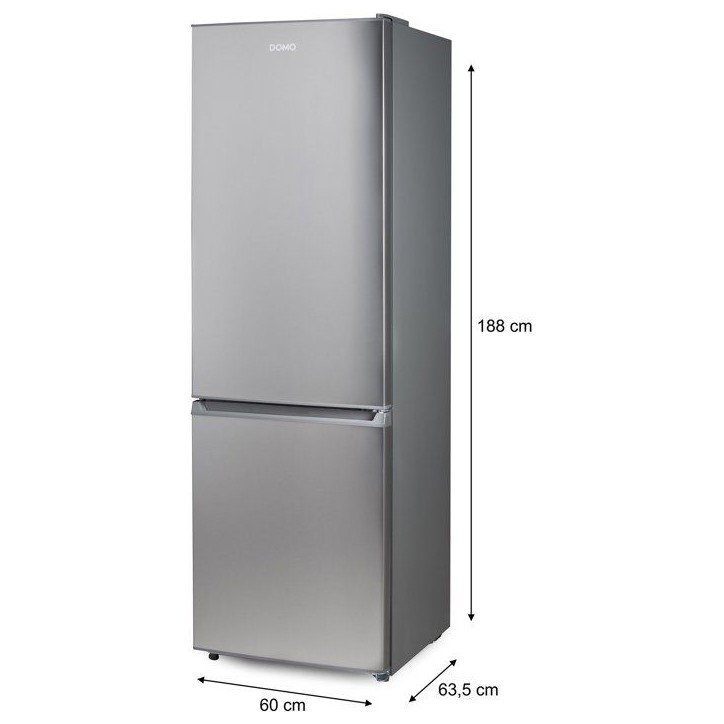 Réfrigérateur combiné avec congélateur - DOMO - DO91336C - 2 portes - 310 L - 60 cm - 35 dB - Inox Réfrigérateur combiné avec congélateur - DOMO - DO91336C - 2 portes - 310 L - 60 cm - 35 dB - Inox