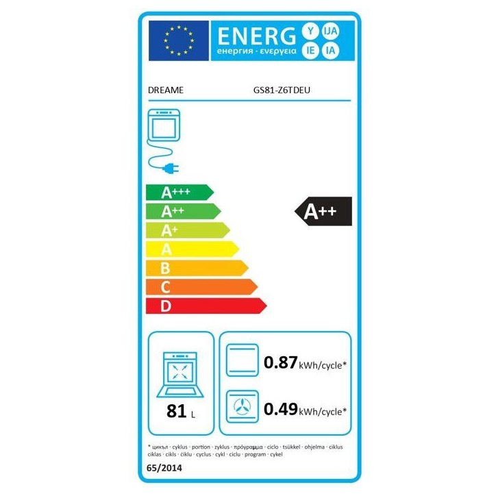 Four encastrable vapeur - DREAME - Z6000 (OZ60) - noir - émail - porte froide - 81 L 60 cm Four encastrable vapeur - DREAME - Z6000 (OZ60) - noir - émail - porte froide - 81 L 60 cm