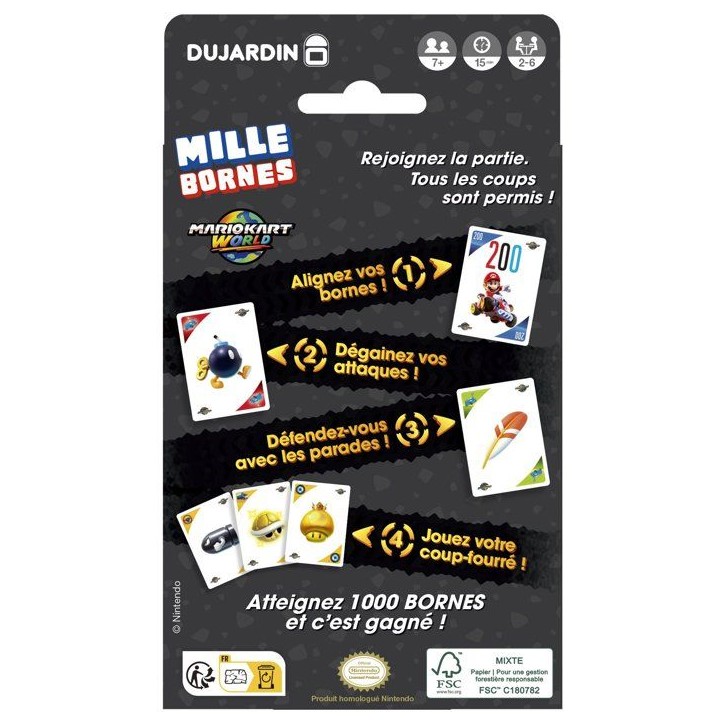 Mille bornes pocket - Jeu de société - DUJARDIN - Mario Kart World - 2 a 8 joueurs - Des 7 ans Mille bornes pocket - Jeu de société - DUJARDIN - Mario Kart World - 2 a 8 joueurs - Des 7 ans