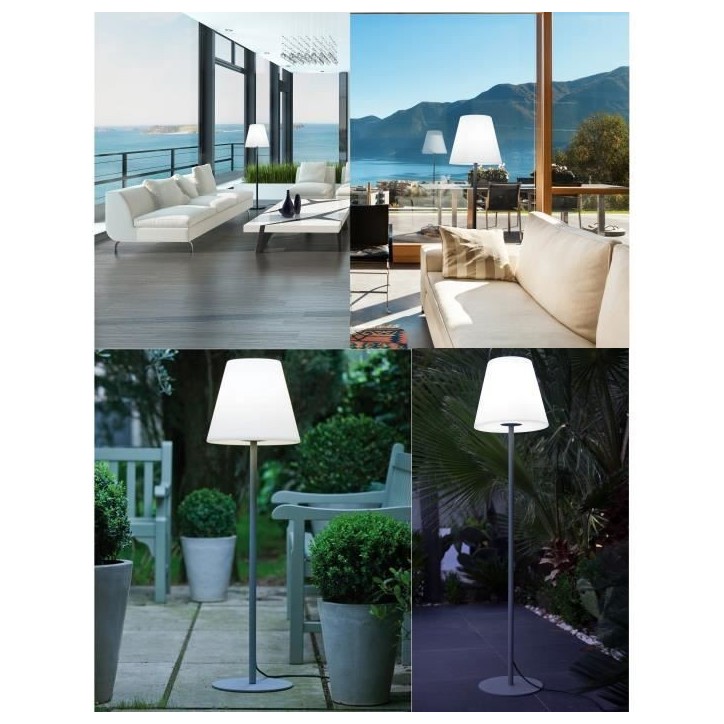 Lampadaire lumineux extérieur - LUMISKY - 150cm - Acier et polyéthylene - Blanc froid