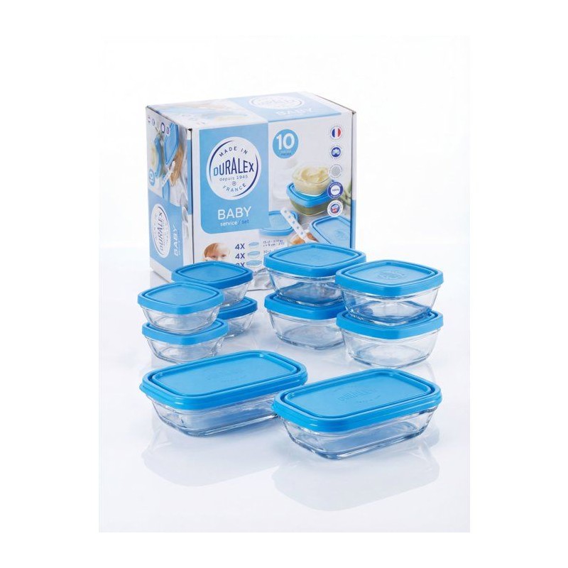 Service repas bébé - DURALEX - Baby Transparent - 10 pieces - Avec c