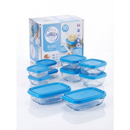 Service repas bébé - DURALEX - Baby Transparent - 10 pieces - Avec c