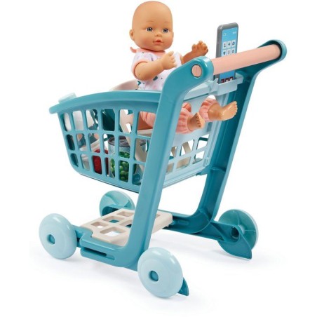 ECOIFFIER Vert Azur 1658 - Chariot + Poupon et accessoires - 18 mois -