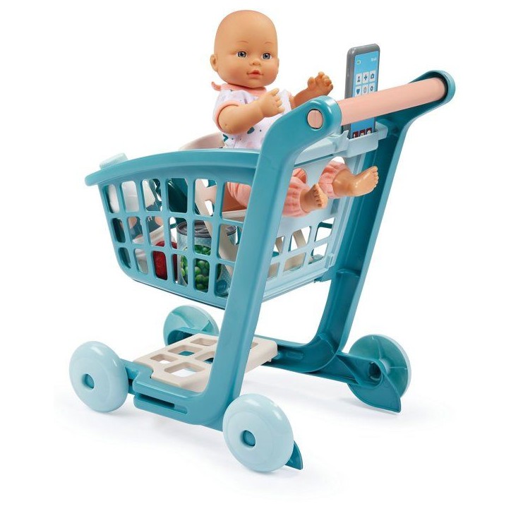 ECOIFFIER Vert Azur 1658 - Chariot + Poupon et accessoires - 18 mois - E