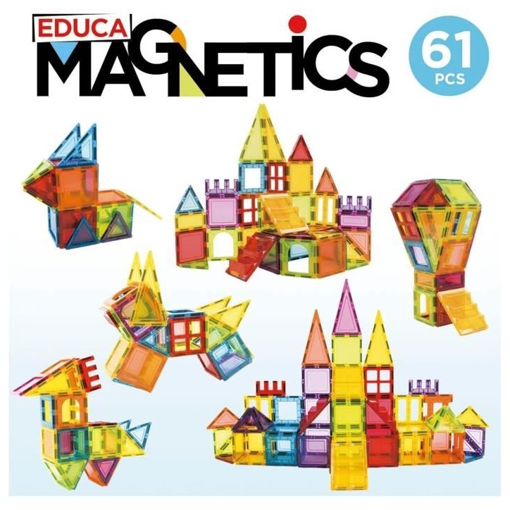Jeu éducatif - EDUCA Magnetics - Construction 3D magnétique avec 61 pieces pour enfants des 3 ans Jeu éducatif - EDUCA Magnetics - Construction 3D magnétique avec 61 pieces pour enfants des 3 ans