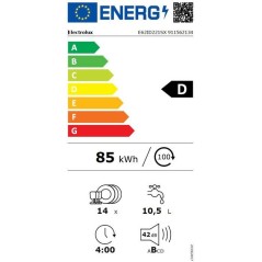 Lave-vaisselle semi-encastrable ELECTROLUX E62ID221SX - 14 couverts -