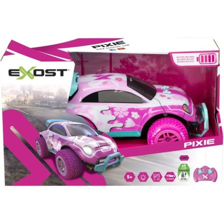 Voiture radiocommandée - EXOST - Pixie II - Echelle 1/12 - 27 MHz - Tout-terrain - Batterie rechargeable - Rose - Des 5 ans
