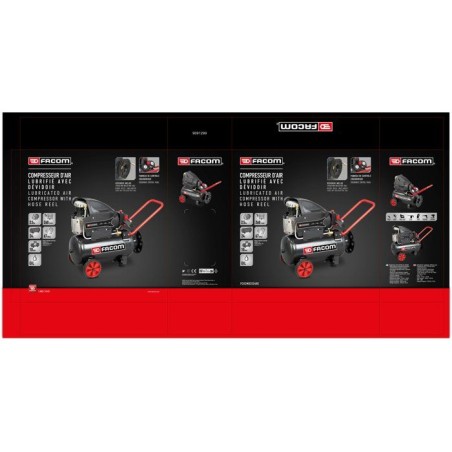 Compresseur - Horizontal - Facom - Moteur induction - 24 L - 2,5 HP - 10 bars