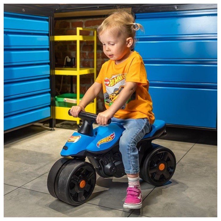 Draisienne - Larges roues - FALK - Moto Racing Hot Wheels - Plastique recyclé - Guidon directionnel - Bleu Draisienne - Larges roues - FALK - Moto Racing Hot Wheels - Plastique recyclé - Guidon directionnel - Bleu