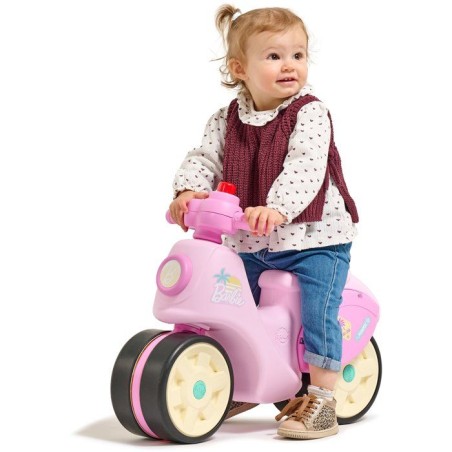 Draisienne - Roues silencieuses - FALK - Scooter Barbie Premier Âge - Plastique recyclé - Guidon directionnel - Rose