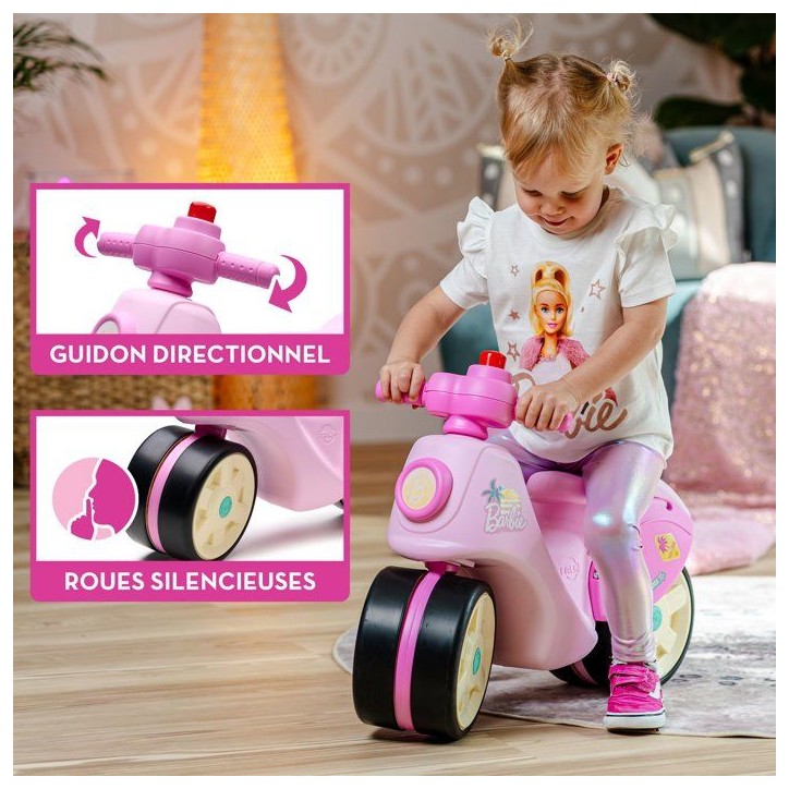 Draisienne - Roues silencieuses - FALK - Scooter Barbie Premier Âge - Plastique recyclé - Guidon directionnel - Rose Draisienne - Roues silencieuses - FALK - Scooter Barbie Premier Âge - Plastique recyclé - Guidon directionnel - Rose