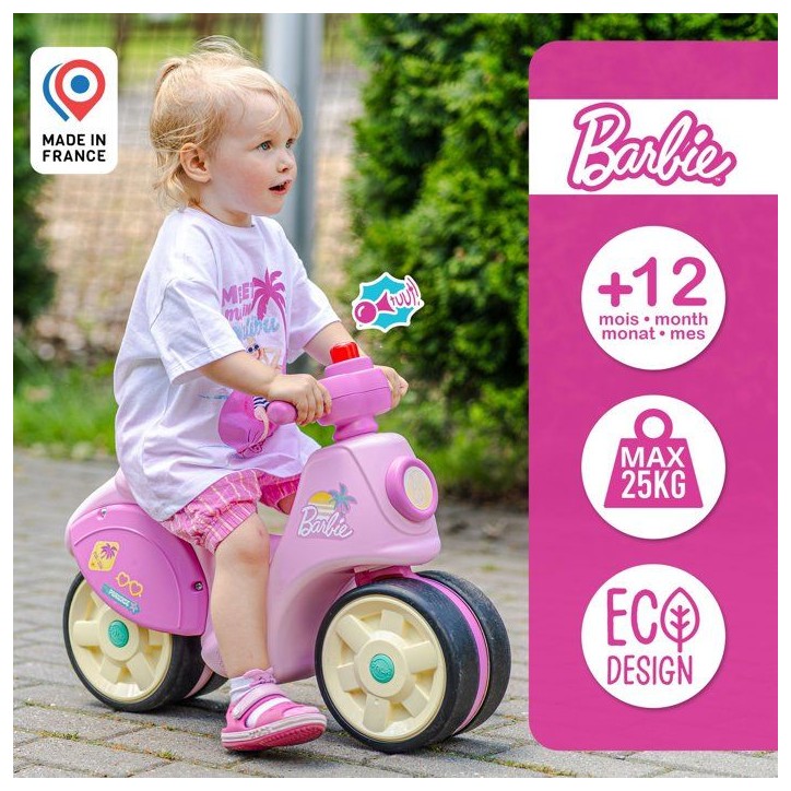 Draisienne - Roues silencieuses - FALK - Scooter Barbie Premier Âge - Plastique recyclé - Guidon directionnel - Rose Draisienne - Roues silencieuses - FALK - Scooter Barbie Premier Âge - Plastique recyclé - Guidon directionnel - Rose