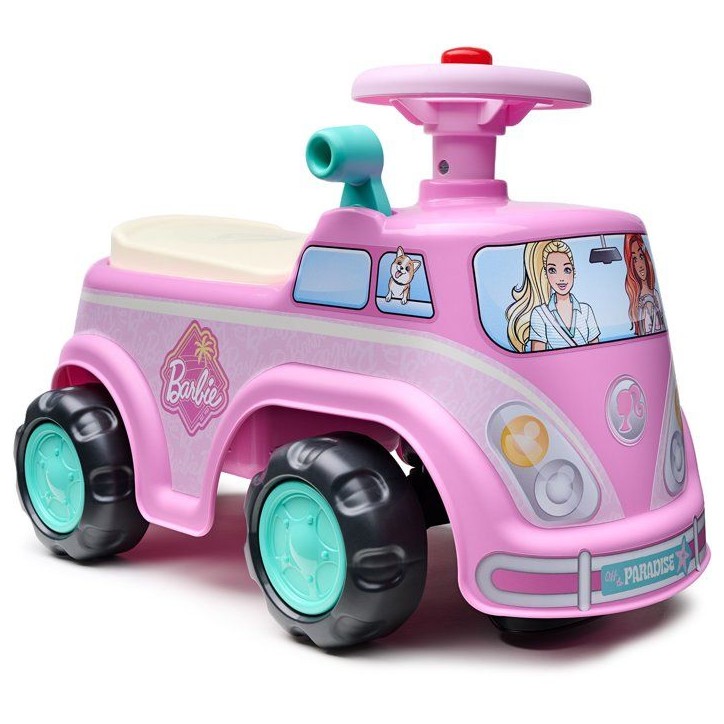 Porteur - FALK - Van rétro Barbie - Assise ouvrante - Volant avec klaxon - Plaque personnalisable - Des 12 mois Porteur - FALK - Van rétro Barbie - Assise ouvrante - Volant avec klaxon - Plaque personnalisable - Des 12 mois