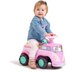 Porteur - FALK - Van rétro Barbie - Assise ouvrante - Volant avec klaxon - Plaque personnalisable - Des 12 mois