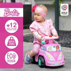 Porteur - FALK - Van rétro Barbie - Assise ouvrante - Volant avec kla