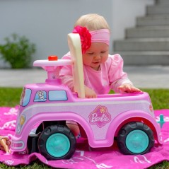 Porteur - FALK - Van rétro Barbie - Assise ouvrante - Volant avec kla