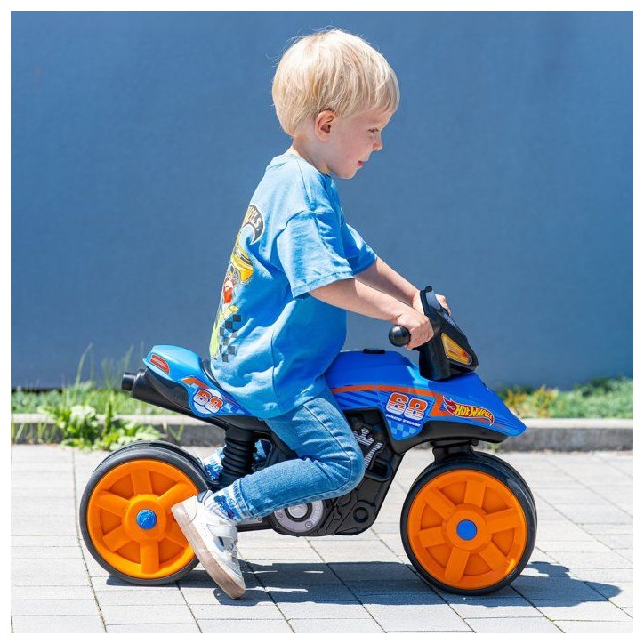 Draisienne - Roues silencieuses - FALK - Moto Hot Wheels - Plastique recyclé - Guidon directionnel - Bleu Draisienne - Roues silencieuses - FALK - Moto Hot Wheels - Plastique recyclé - Guidon directionnel - Bleu