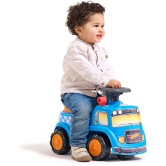 Porteur - FALK - Camion Hot Wheels - Assise ouvrante - Volant avec klaxon - Plaque personnalisable - Des 12 mois