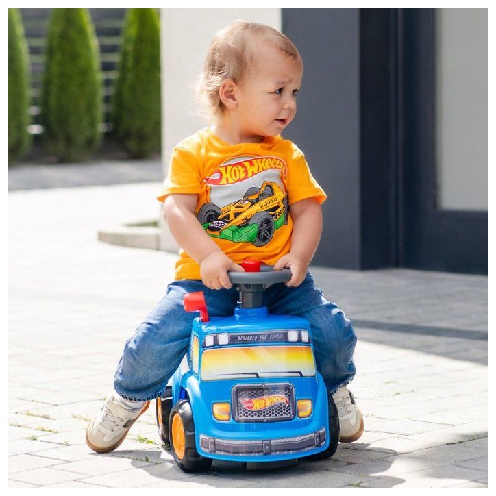 Porteur - FALK - Camion Hot Wheels - Assise ouvrante - Volant avec klaxon - Plaque personnalisable - Des 12 mois Porteur - FALK - Camion Hot Wheels - Assise ouvrante - Volant avec klaxon - Plaque personnalisable - Des 12 mois
