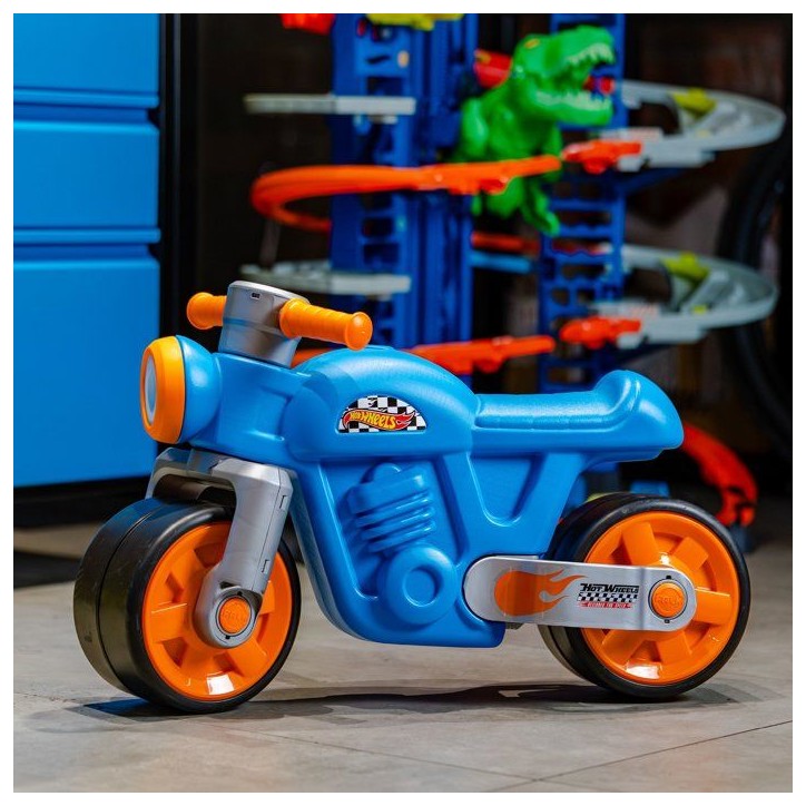 Draisienne - Larges roues silencieuses - FALK - Moto rétro Hot Wheels - Plastique recyclé - Vintage - Bleu Draisienne - Larges roues silencieuses - FALK - Moto rétro Hot Wheels - Plastique recyclé - Vintage - Bleu