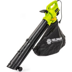 Souffleur aspirateur broyeur électrique FIELDMANN FZF 4005-E - 3000 W - Vitesse d'air 270 km/h réglable - Sac 45 L - Noir/Vert