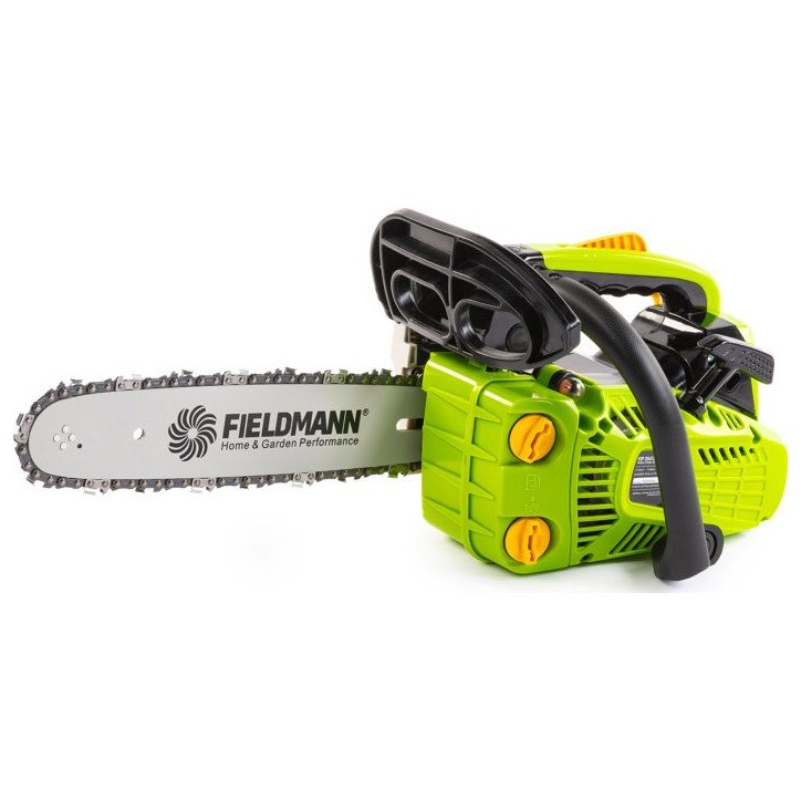 Tronçonneuse thermique a essence FIELDMANN FZP 25412-B - Une main - Guide 30 cm - Graissage automatique - 1 kW - Noir/Vert