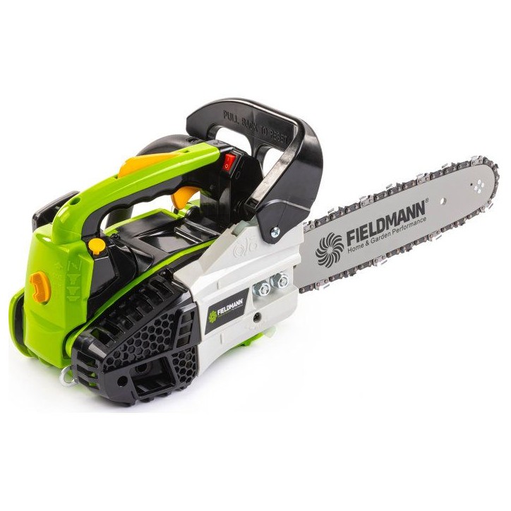 Tronçonneuse thermique a essence FIELDMANN FZP 25412-B - Une main - Guide 30 cm - Graissage automatique - 1 kW - Noir/Vert