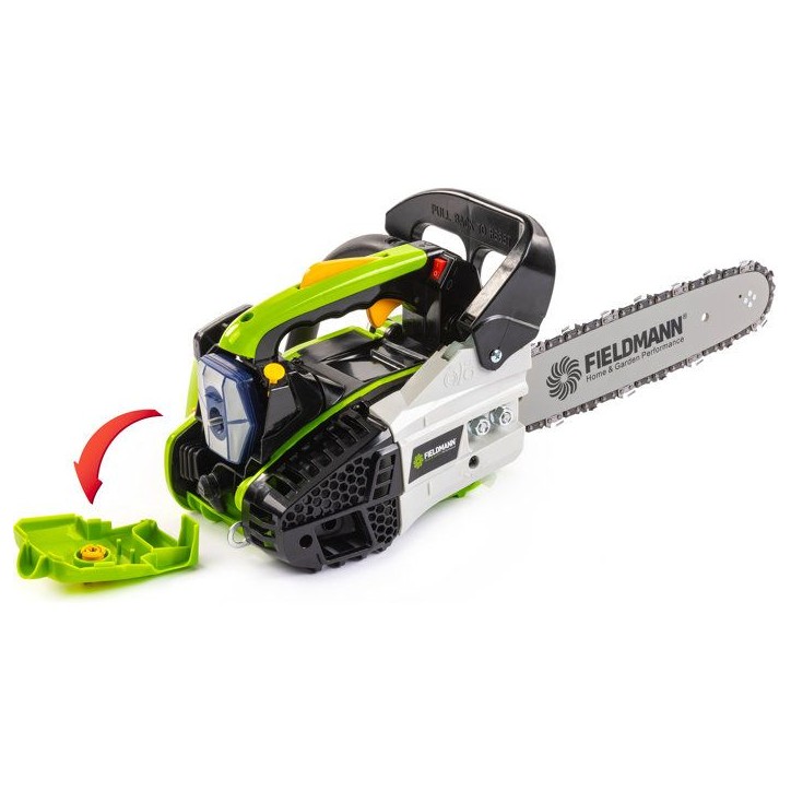 Tronçonneuse thermique a essence FIELDMANN FZP 25412-B - Une main - Guide 30 cm - Graissage automatique - 1 kW - Noir/Vert