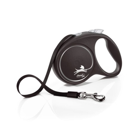 Laisse sangle - Flexi - Black Design L - 5 m - noir argent
