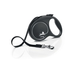 Laisse sangle - Flexi - Black Design L - 5 m - noir argent