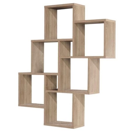 FMD Etagere Murale avec 8 Compartiments Couleur Chene Tablette Salon Rangement 428743