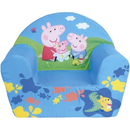 Fauteuil club enfant - FUN HOUSE - Peppa Pig Georges et Evie - Origine France Garantie - mousse confortable - 52 x 42 x 33 cm
