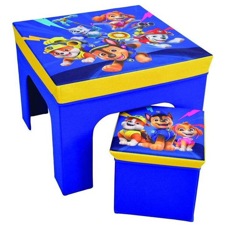 Ensemble table et tabouret de rangement - Pat'Patrouille - FUN HOUSE - Pliable - Mobilier enfant