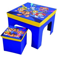 Ensemble table et tabouret de rangement - Pat'Patrouille - FUN HOUSE - Pliable - Mobilier enfant