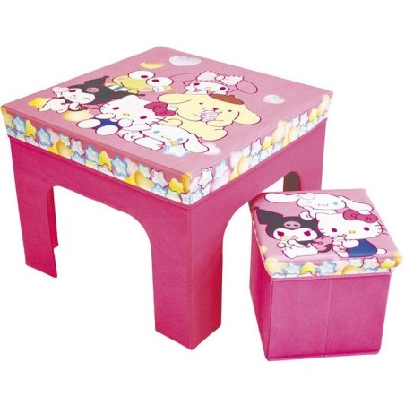 Ensemble table et tabouret de rangement - Hello Kitty - FUN HOUSE - Pl
