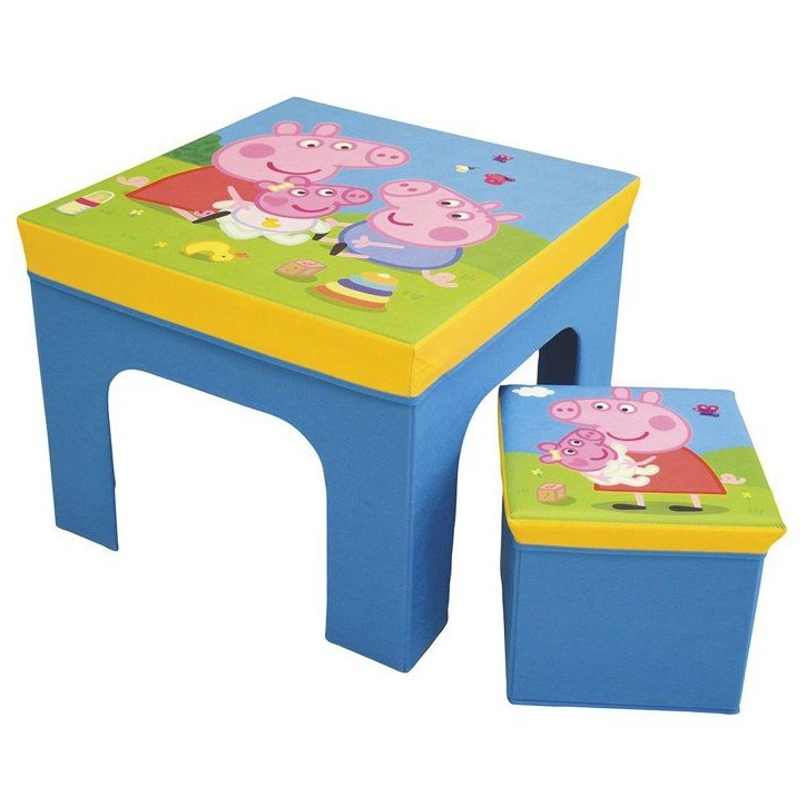 Ensemble table et tabouret de rangement - Peppa Pig - FUN HOUSE - Pliable - Mobilier enfant Ensemble table et tabouret de rangement - Peppa Pig - FUN HOUSE - Pliable - Mobilier enfant