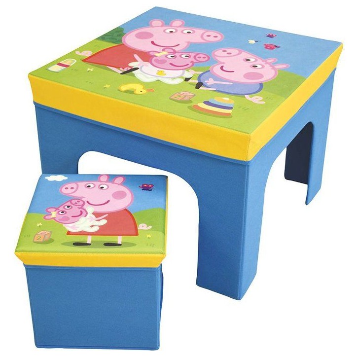 Ensemble table et tabouret de rangement - Peppa Pig - FUN HOUSE - Pliable - Mobilier enfant Ensemble table et tabouret de rangement - Peppa Pig - FUN HOUSE - Pliable - Mobilier enfant