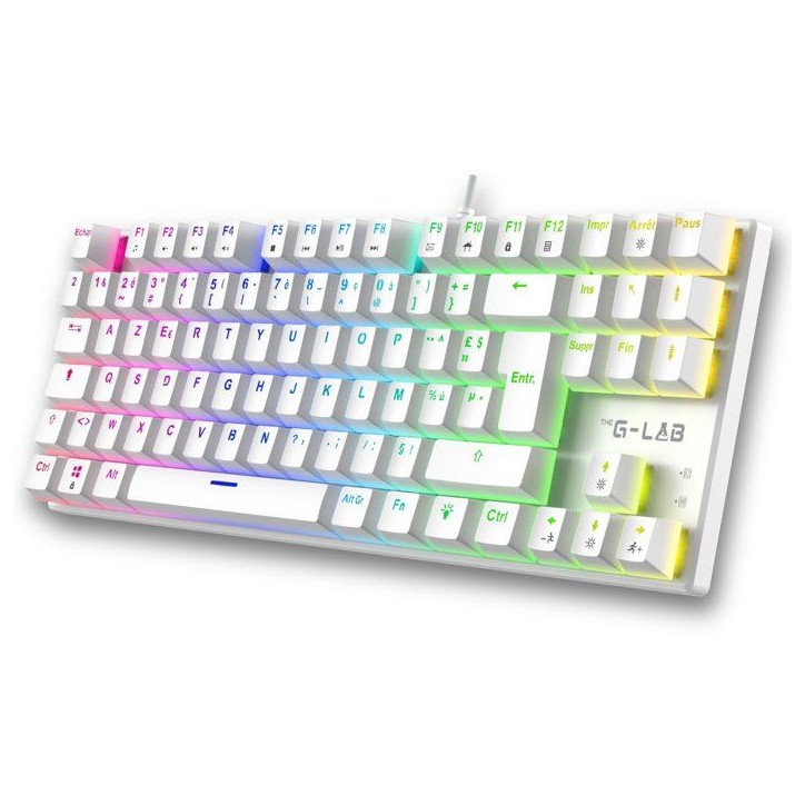 Clavier Gamer - Mécanique Switch Rouge - Rainbow - TKL - Blanc RGB Clavier Gamer - Mécanique Switch Rouge - Rainbow - TKL - Blanc RGB