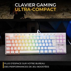 Clavier Gamer - Mécanique Switch Rouge - Rainbow - TKL - Blanc RGB