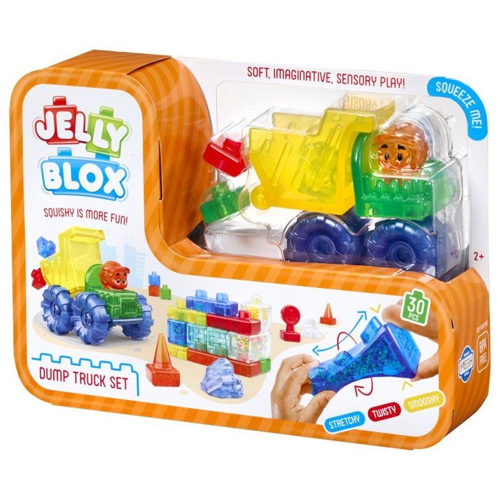 Jelly Blox Dump Truck - blocs sensoriels - GOLIATH - véhicule construction - des 6 mois Jelly Blox Dump Truck - blocs sensoriels - GOLIATH - véhicule construction - des 6 mois