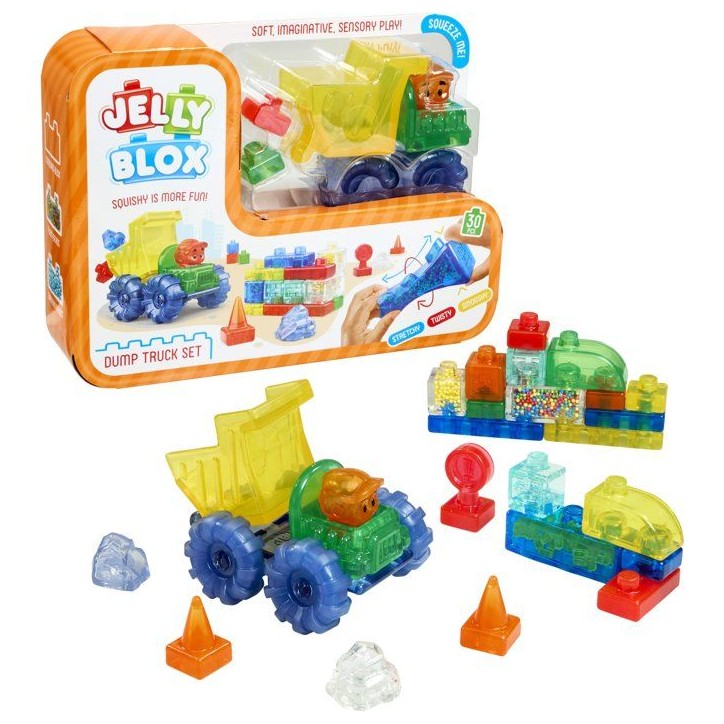 Jelly Blox Dump Truck - blocs sensoriels - GOLIATH - véhicule construction - des 6 mois Jelly Blox Dump Truck - blocs sensoriels - GOLIATH - véhicule construction - des 6 mois