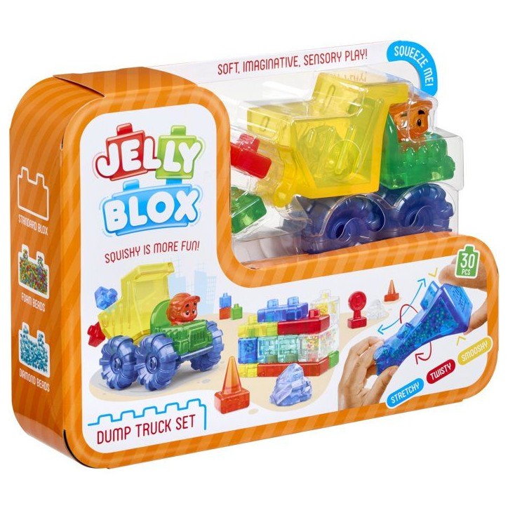 Jelly Blox Dump Truck - blocs sensoriels - GOLIATH - véhicule construction - des 6 mois Jelly Blox Dump Truck - blocs sensoriels - GOLIATH - véhicule construction - des 6 mois