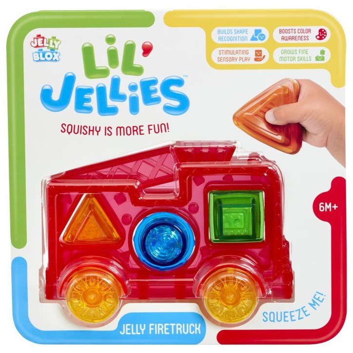 Lil' Jellies Jelly Fire Truck - blocs sensoriels - GOLIATH - camion souple - des 6 mois