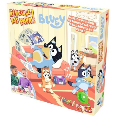 Réveille pas papa Bluey - jeu de société - GOLIATH - suspense et ha