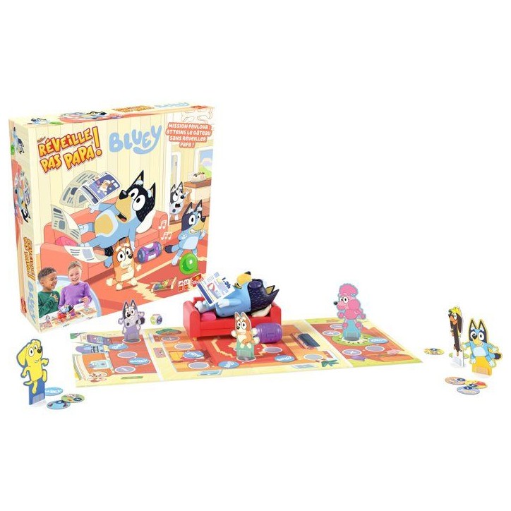 Réveille pas papa Bluey - jeu de société - GOLIATH - suspense et hasard Réveille pas papa Bluey - jeu de société - GOLIATH - suspense et hasard