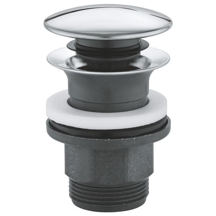 Bonde clic clac - GROHE - Diametre serrage vasque 63 mm - Matiere métal - Chrome - Pour lavabo avec trop-plein Bonde clic clac - GROHE - Diametre serrage vasque 63 mm - Matiere métal - Chrome - Pour lavabo avec trop-plein