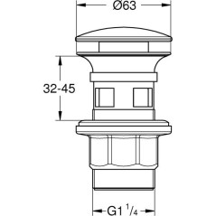 Bonde clic clac - GROHE - Diametre serrage vasque 63 mm - Matiere mét