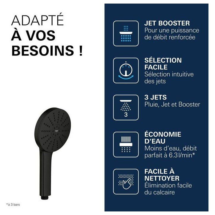 Douchette - GROHE - Vitalio Joy+ 120 - 3 jets